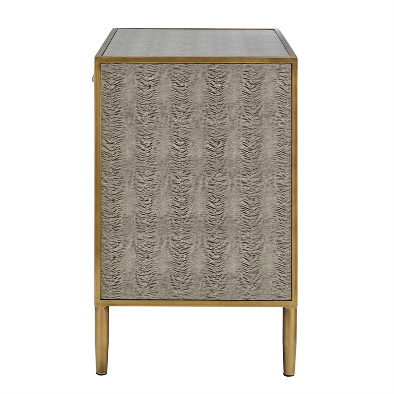 NPD Furniture Arista MDF and Painted Steel Side/End Table in Gray