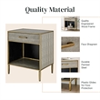 NPD Furniture Arista MDF and Painted Steel Side/End Table in Gray