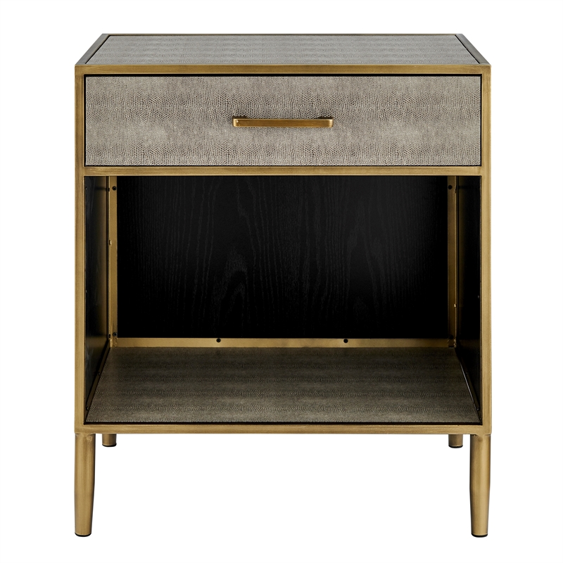 NPD Furniture Arista MDF and Painted Steel Side/End Table in Gray