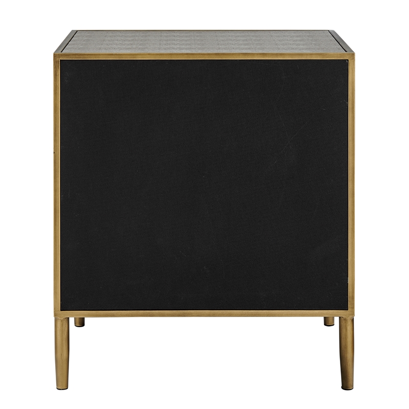 NPD Furniture Arista MDF and Painted Steel Side/End Table in Gray