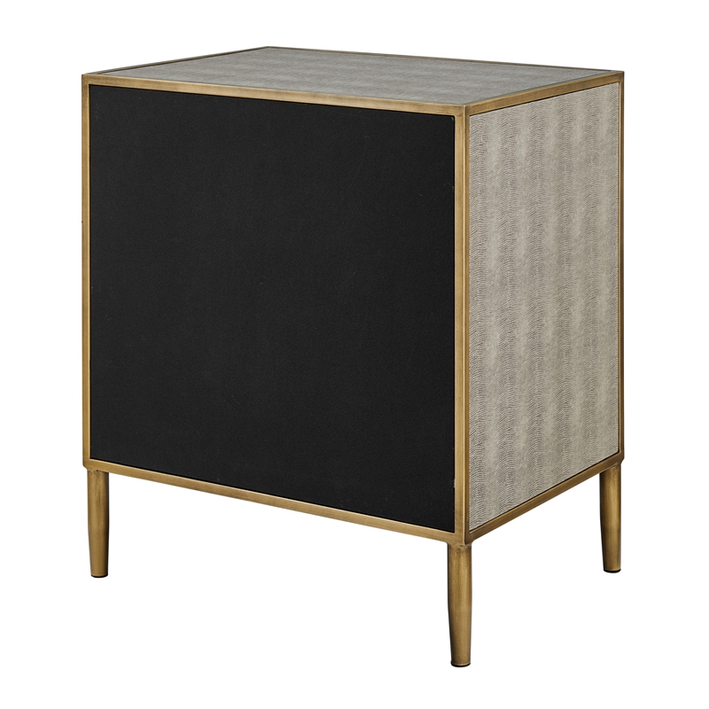 NPD Furniture Arista MDF and Painted Steel Side/End Table in Gray