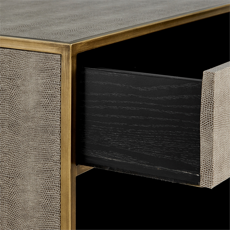 NPD Furniture Arista MDF and Painted Steel Side/End Table in Gray