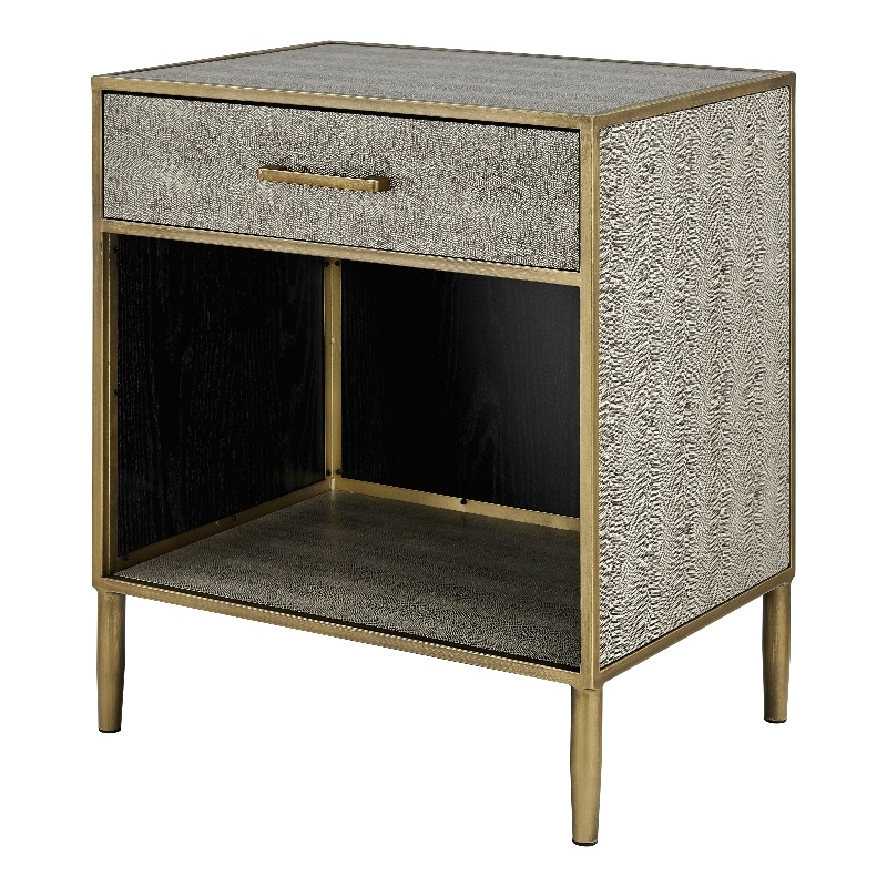 NPD Furniture Arista MDF and Painted Steel Side/End Table in Gray