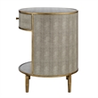 NPD Furniture Loretta MDF and Painted Steel Side/End Table in Gray