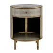 NPD Furniture Loretta MDF and Painted Steel Side/End Table in Gray