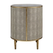 NPD Furniture Loretta MDF and Painted Steel Side/End Table in Gray