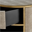 NPD Furniture Loretta MDF and Painted Steel Side/End Table in Gray