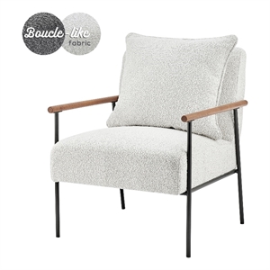 NPD Furniture Quinton 19.5&quot Fabric Plywood Accent Arm Chair in Beige