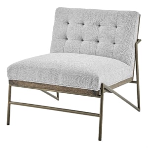 NPD Furniture Marlow 18.5&quot Fabric and Plywood Accent Chair in Gray