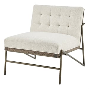 NPD Furniture Marlow 18.5&quot Fabric and Plywood Accent Chair in Cream