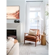 NPD Furniture Edmond Faux Leather Accent Arm Chair in Vintage Cider Brown