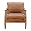 NPD Furniture Edmond Faux Leather Accent Arm Chair in Vintage Cider Brown