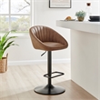 NPD Furniture Watson Faux Leather Gaslift Swivel Bar Stool in Umber Brown