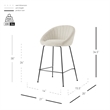 NPD Furniture Watson Fabric Counter Stool in Haga Ivory (Set of 2)