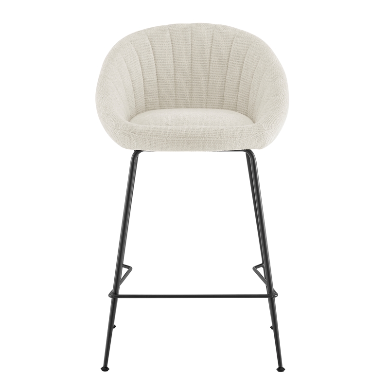 NPD Furniture Watson Fabric Counter Stool in Haga Ivory (Set of 2)