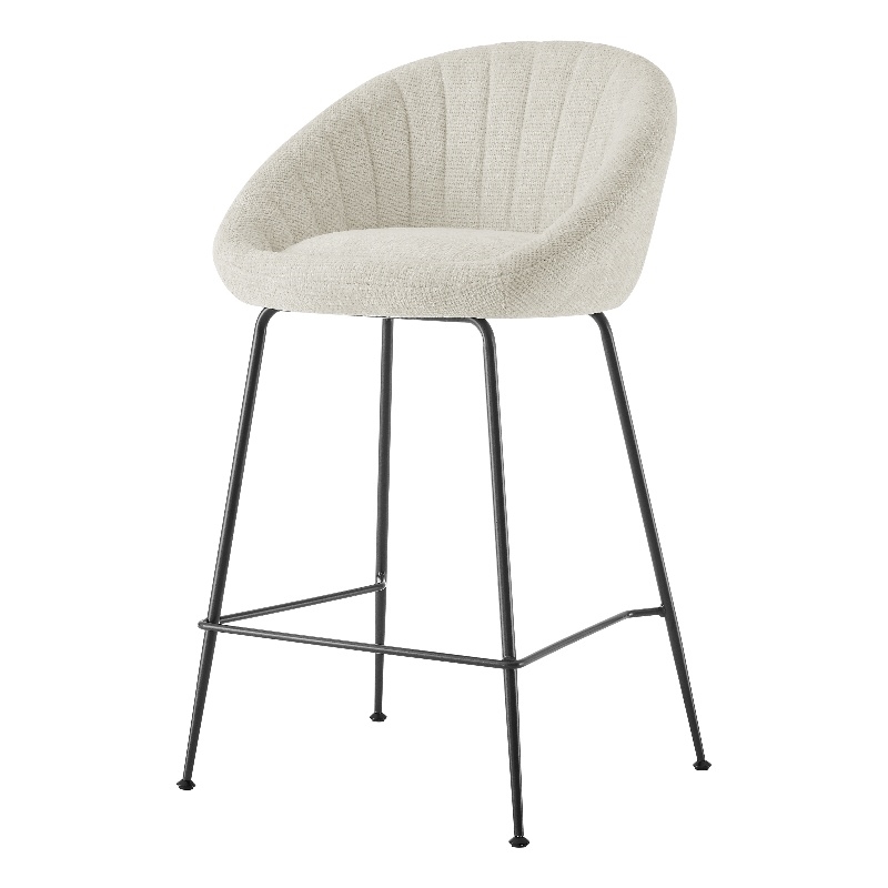 NPD Furniture Watson Fabric Counter Stool in Haga Ivory (Set of 2)