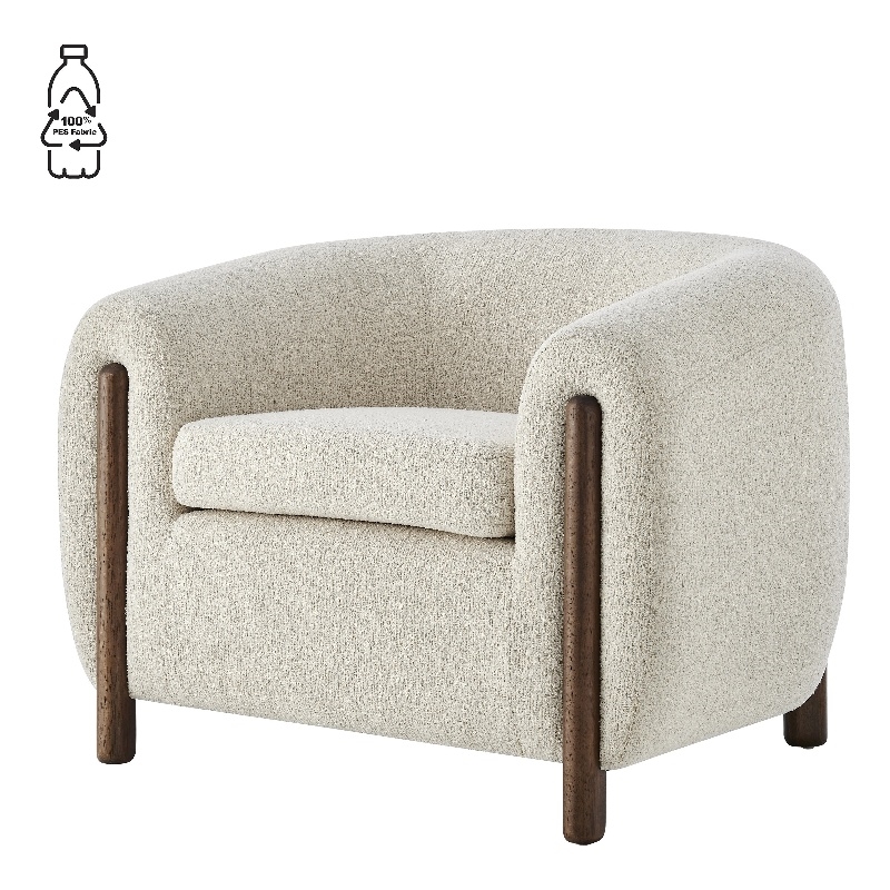 NPD Furniture Cordelia Fabric Accent Arm Chair in Palladian Beige