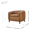NPD Furniture Cordelia Faux Leather Accent Arm Chair in Vintage Cider