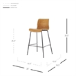NPD Furniture Jayden Faux Leather Counter Stool (Set of 2)