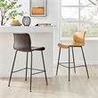 NPD Furniture Jayden Faux Leather Counter Stool in Coffee Brown (Set of 2)