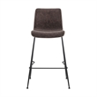 NPD Furniture Jayden Faux Leather Counter Stool in Coffee Brown (Set of 2)