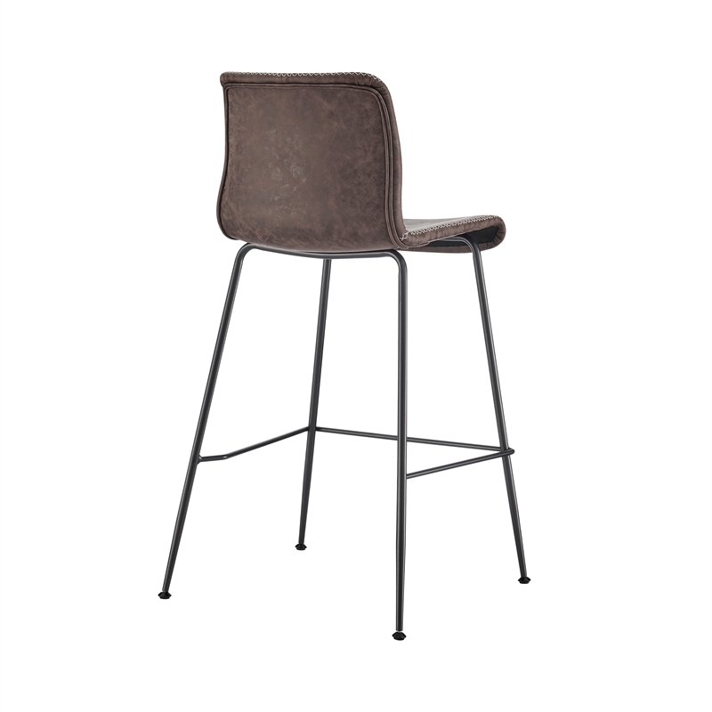 NPD Furniture Jayden Faux Leather Counter Stool in Coffee Brown (Set of 2)