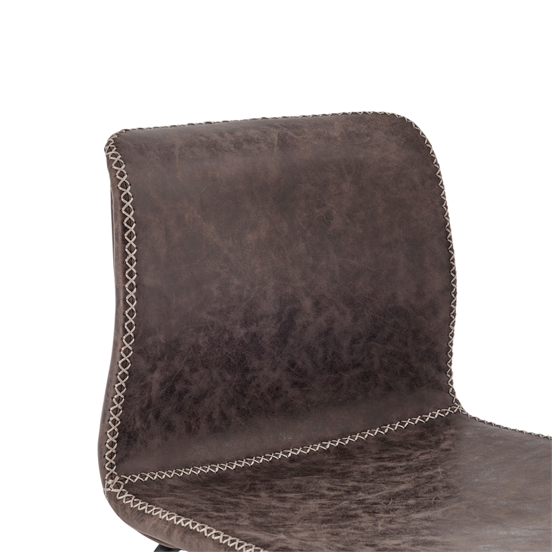 NPD Furniture Jayden Faux Leather Counter Stool in Coffee Brown (Set of 2)