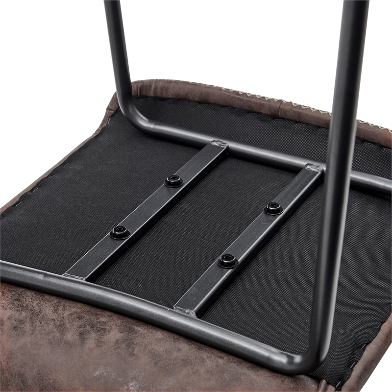 NPD Furniture Jayden Faux Leather Counter Stool in Coffee Brown (Set of 2)