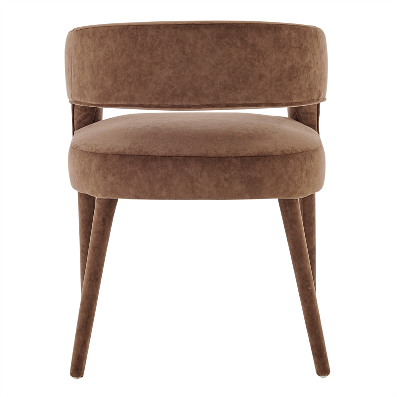 NPD Furniture Lauryn Velvet Dining Side Chair in Dainty Brown