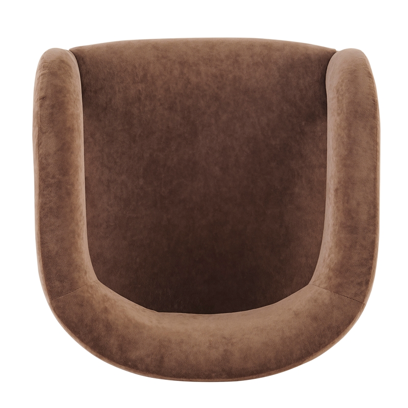 NPD Furniture Lauryn Velvet Dining Side Chair in Dainty Brown