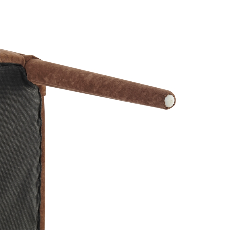 NPD Furniture Lauryn Velvet Dining Side Chair in Dainty Brown