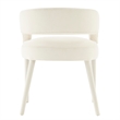 NPD Furniture Lauryn Velvet Dining Side Chair in Dainty Cream