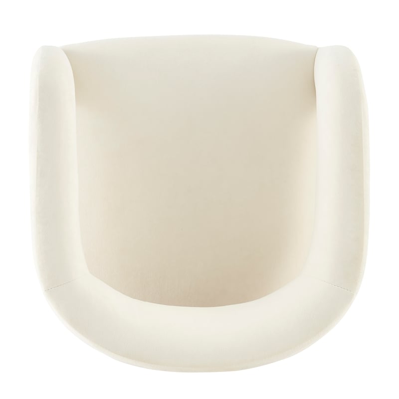 NPD Furniture Lauryn Velvet Dining Side Chair in Dainty Cream