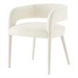 NPD Furniture Lauryn Velvet Dining Side Chair in Dainty Cream