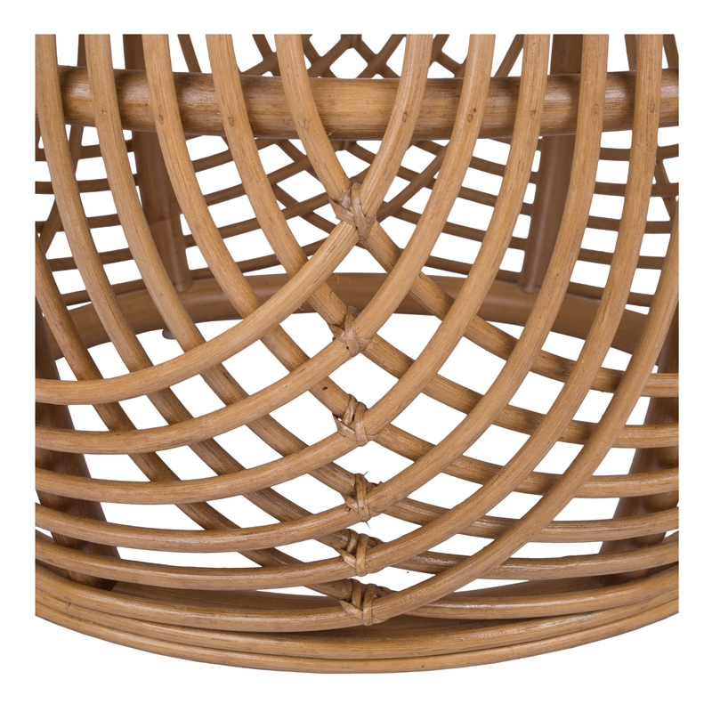 NPD Furniture Arlo Rattan Side/ End Table w/ Wood Top in Honey