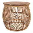NPD Furniture Arlo Rattan Side/ End Table w/ Wood Top in Honey