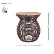 New Pacific Direct Quito Rattan Side/ End Table w/ Wood Top in Paloma Brown