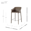 NPD Furniture Callie Recycled Leather Counter Stool in Light Mocha