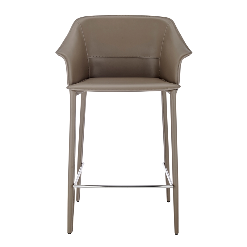 NPD Furniture Callie Recycled Leather Counter Stool in Light Mocha