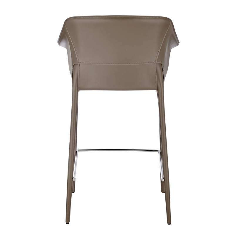 NPD Furniture Callie Recycled Leather Counter Stool in Light Mocha
