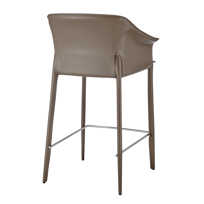 NPD Furniture Callie Recycled Leather Counter Stool in Light Mocha