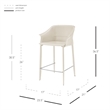 NPD Furniture Callie Recycled Leather Counter Stool in Vanilla