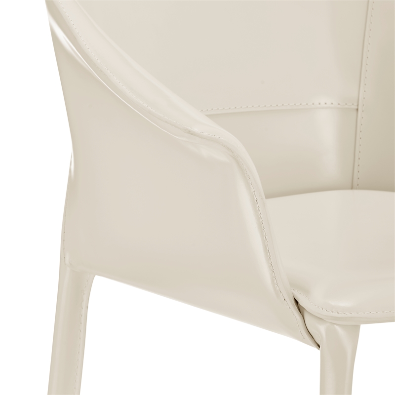 NPD Furniture Callie Recycled Leather Counter Stool in Vanilla