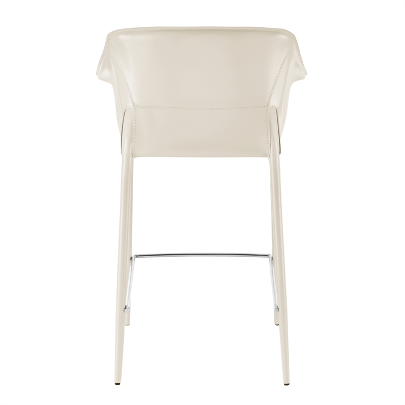 NPD Furniture Callie Recycled Leather Counter Stool in Vanilla
