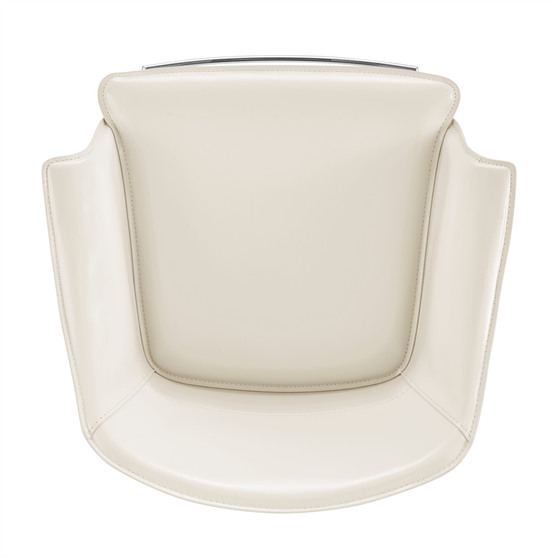 NPD Furniture Callie Recycled Leather Counter Stool in Vanilla