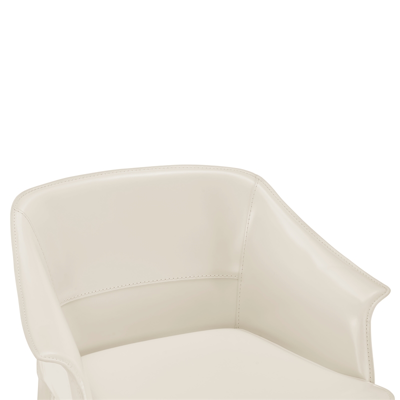 NPD Furniture Callie Recycled Leather Counter Stool in Vanilla