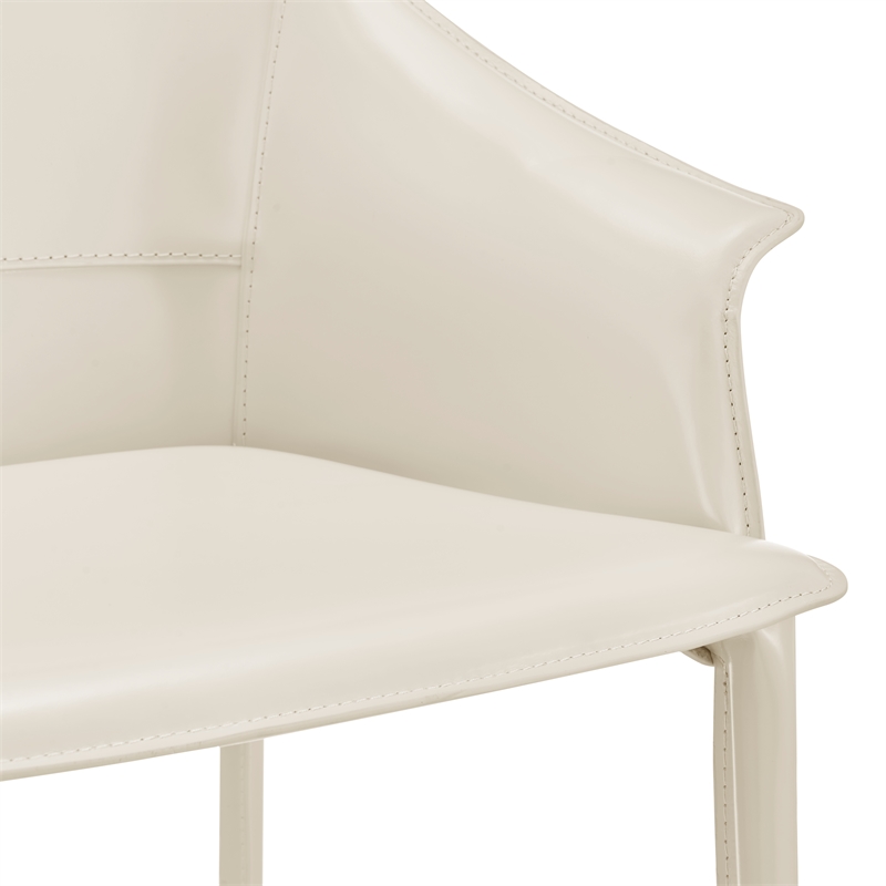 NPD Furniture Callie Recycled Leather Counter Stool in Vanilla