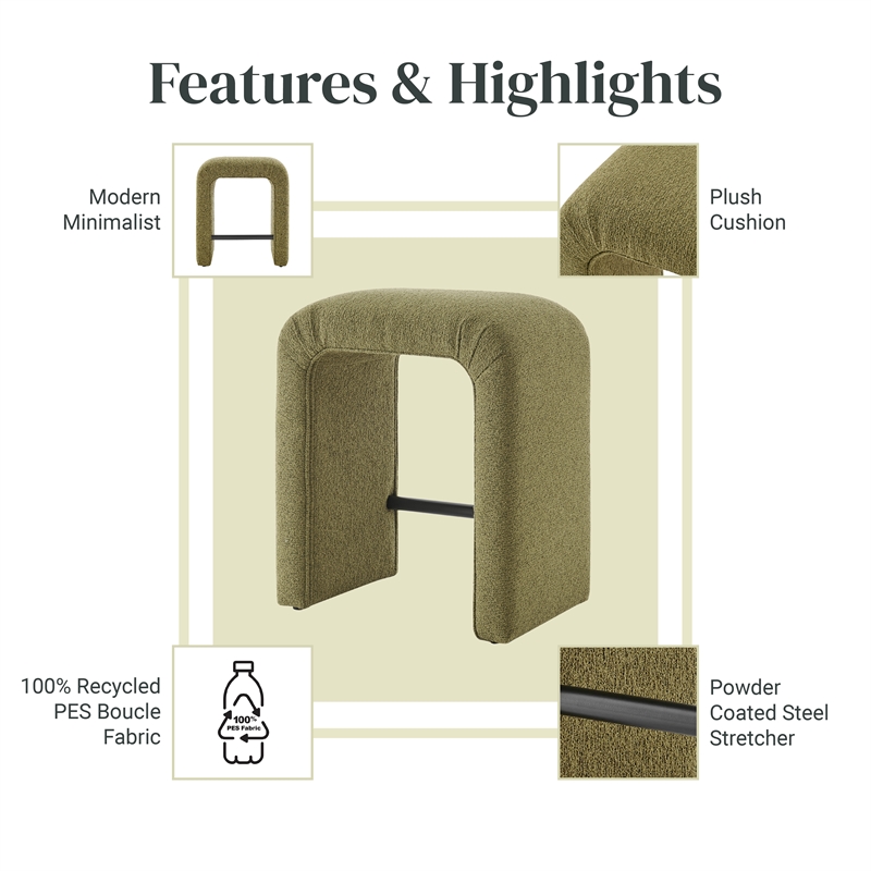NPD Furniture Jovanka Fabric Counter Stool in Palladian Green