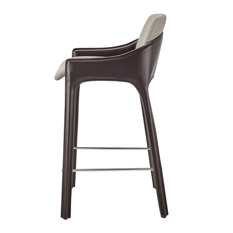 NPD Furniture Stella Faux Leather Counter Stool (Set of 2)