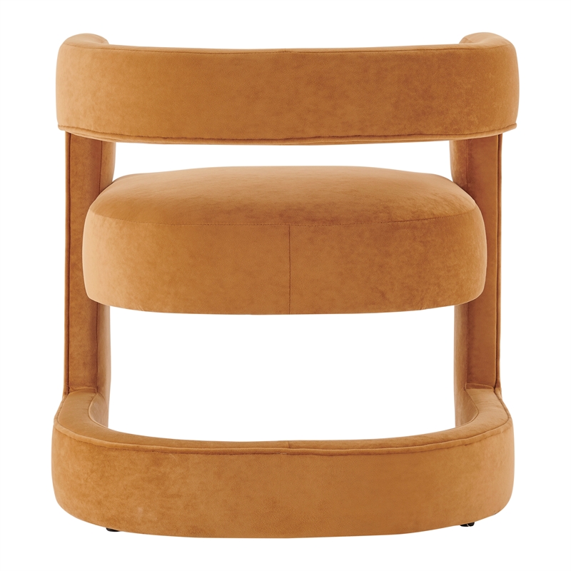 NPD Furniture Althea Velvet Accent Arm Chair in Dainty Caramel